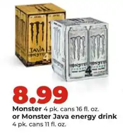 Hy-Vee Monster or Monster Java energy drink offer