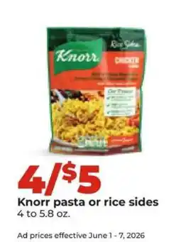 Hy-Vee Knorr Pasta or Rice Sides offer