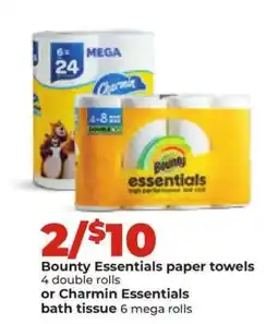 Hy-Vee Bounty Essentials Paper Towels or Charmin Essentials Bath Tissue offer