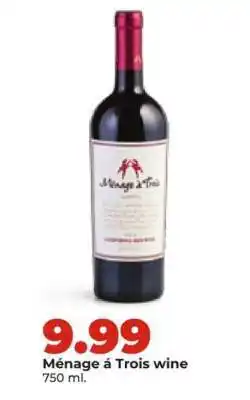 Hy-Vee Ménage á Trois wine offer