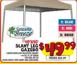 Ollie's 10X10 SLANT LEG GAZEBO offer