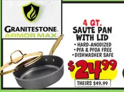 Ollie's GRANITESTONE 4 QT. SAUTE PAN WITH LID offer
