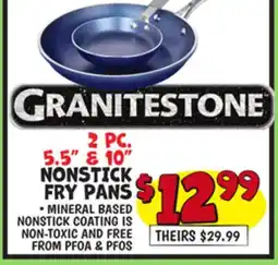 Ollie's GRANITESTONE 2 PC. 5.5 & 10 NONSTICK FRY PANS offer