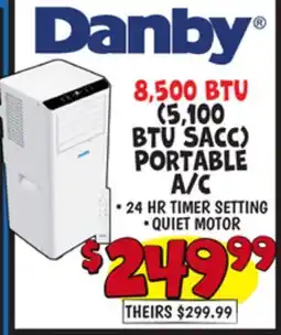 Ollie's DANBY 8,500 BTU (5,100 BTU SACC) PORTABLE A/C offer