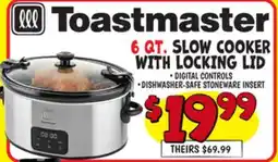 Ollie's Toastmaster 6 QT. SLOW COOKER WITH LOCKING LID offer
