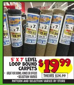 Ollie's 5' X 7' LEVEL LOOP BOUND CARPETS offer