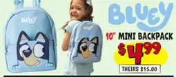 Ollie's BLUEY 10 MINI BACKPACK offer