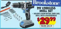 Ollie's Brookstone 21V CORDLESS DRILL SET offer