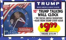 Ollie's 10 TRUMP TALKING WALL CLOCK offer