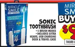Ollie's MIRACLE SMILE SONIC TOOTHBRUSH offer