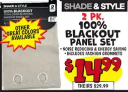 Ollie's SHADE & STYLE 2 PK. 100% BLACKOUT PANEL SET offer