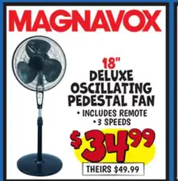 Ollie's MAGNAVOX 18 DELUXE OSCILLATING PEDESTAL FAN offer