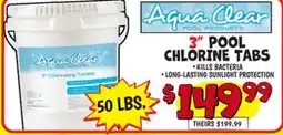 Ollie's AQUA CLEAR 3 POOL CHLORINE TABS offer