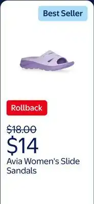 Walmart Avia Women's Two Tone Slide Sandals offer