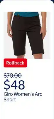 Walmart Giro Womens Arc Short, Black offer