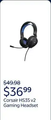 Walmart Corsair HS35 v2 Over-Ear Gaming Headset with Microphone, Blue offer