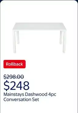 Walmart Mainstays Dashwood 4pc Conversation Set, White with Blue offer