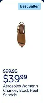 Walmart Aerosoles Women's Chancey Block Heel Slingback Sandals offer