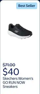 Walmart Skechers Women's GO RUN NOW - Calmut Comfort Athletic Sneakers offer