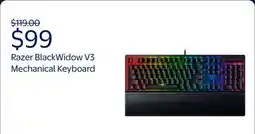 Walmart Razer BlackWidow V3 Full Size Mechanical Gaming Keyboard for PC, Chroma RGB, Wrist Rest, Black offer