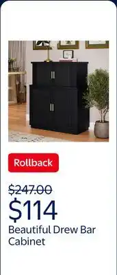 Walmart Beautiful Drew Bar Cabinet by Drew Barrymore, Black Finish offer