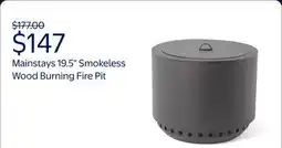Walmart Mainstays 19.5 Smokeless Wood Burning Fire Pit with Lid and Protective Cover, Black offer