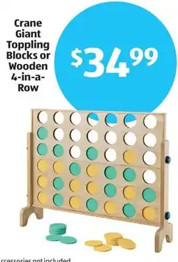 Aldi Crane Giant Toppling Blocks or Wooden 4-in-a-Row offer