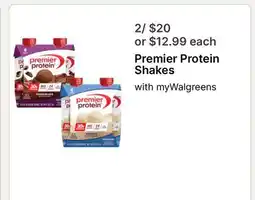Walgreens Premier Protein Shakes offer