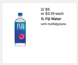 Walgreens 1L Fiji Water offer