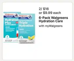 Walgreens 6-Pack Walgreens Hydration Care offer