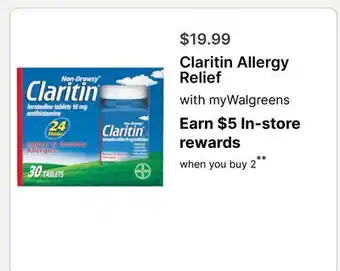 Walgreens Claritin Allergy Relief offer