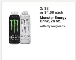 Walgreens Monster Energy Drink 24 oz offer