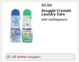Walgreens Snuggle Crystals Laundry Care offer