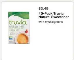 Walgreens 40-Pack Truvia Natural Sweetener offer
