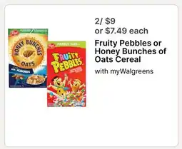 Walgreens Fruity Pebbles or Honey Bunches of Oats Cereal offer