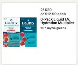Walgreens 6-Pack Liquid I.V. Hydration Multiplier offer