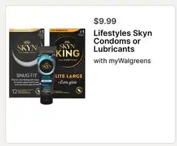 Walgreens Lifestyles Skyn Condoms or Lubricants offer