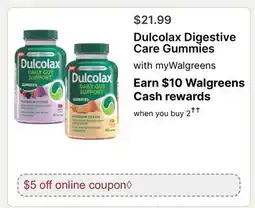 Walgreens Dulcolax Digestive Care Gummies offer