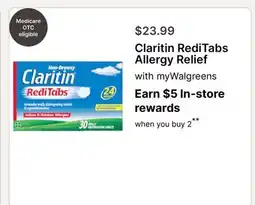 Walgreens Claritin RediTabs Allergy Relief offer