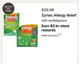 Walgreens Zyrtec Allergy Relief offer