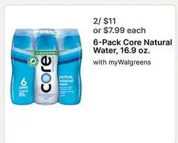 Walgreens 6-Pack Core Natural Water offer