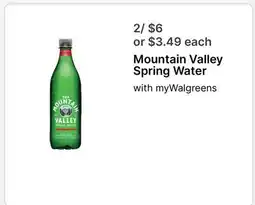 Walgreens Mountain Valley Spring Water offer
