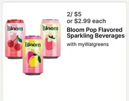 Walgreens Bloom Pop Flavored Sparkling Beverages offer
