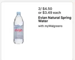 Walgreens Evian Natural Spring Water offer