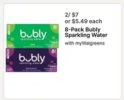 Walgreens 8-Pack Bubly Sparkling Water offer