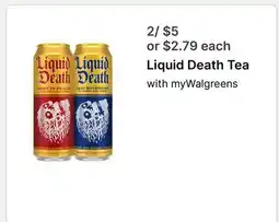 Walgreens Liquid Death Tea offer