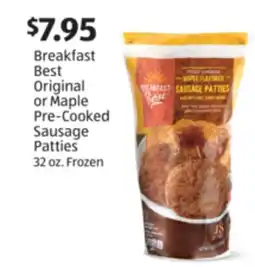Aldi Breakfast Best Original or Maple Pre-Cooked Sausage Patties offer