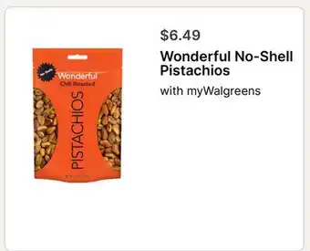 Walgreens Wonderful No-Shell Pistachios offer