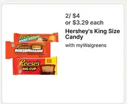Walgreens Hershey's King Size Candy offer