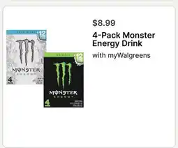 Walgreens 4-Pack Monster Energy Drink offer